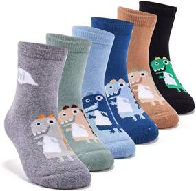 img 4 attached to 🧦 Winter Warmth for Boys: Premium Thick Cotton Socks with Christmas Bear Design