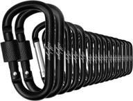 🔑 silbyloyoe carabiner clip, 15 pack – durable and reliable keychain carabiners for outdoor sports and travel (black) логотип