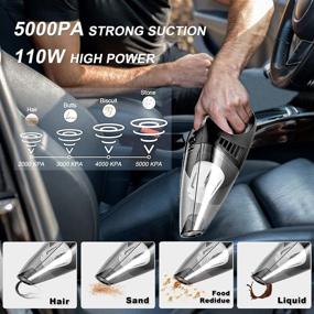 img 3 attached to 🚗 High-powered 5000PA Corded Handheld Car Vacuum Cleaner with 16.4 ft Cable - Wet and Dry Auto Dust Buster - Portable 100W Car & Auto Accessories Kit for Interior Cleaning