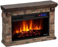 🔥 e-flame usa telluride led electric fireplace stove with faux wood & stone mantel - remote control - 3d log & fire - enhanced packaging for fall 2021 logo