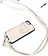 👛 holstere genuine leather iphone case: stylish crossbody purse with wallet and adjustable strap - creamy blush for iphone 11 logo