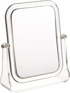 🪞 folding hand mirror with stand: acrylic cosmetic makeup mirror - compact, transparent, 7.1 x 8.3 x 2.2 in логотип