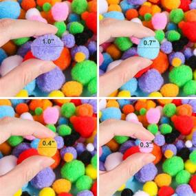 img 3 attached to Colorful & High-Elastic Pom Poms Craft Set - 200 Pcs Assorted Sizes & Colors for Creative DIY Projects