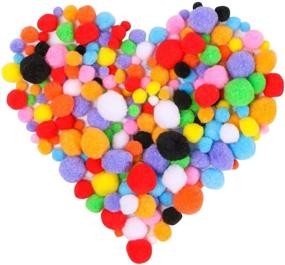 img 4 attached to Colorful & High-Elastic Pom Poms Craft Set - 200 Pcs Assorted Sizes & Colors for Creative DIY Projects