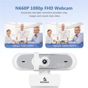 img 3 attached to 📷 NexiGo N660P 1080P 60FPS Webcam with Software Control, Dual Microphone & Cover, Autofocus, HD USB Computer Web Camera, Optimized for OBS, Zoom, Skype, FaceTime, Microsoft Teams, Twitch, White