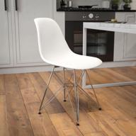 🪑 белый пластиковый стул с хромированной основой | мебель flash серии elon логотип