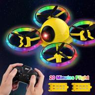 🚁 dwi dowellin mini drone for kids: 6.3 inch crash-proof nano quadcopter with long flight time and blinking light - perfect rc toy for beginners, boys, and girls (yellow) logo