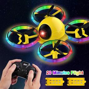 img 4 attached to 🚁 Dwi Dowellin Mini Drone for Kids: 6.3 Inch Crash-Proof Nano Quadcopter with Long Flight Time and Blinking Light - Perfect RC Toy for Beginners, Boys, and Girls (Yellow)