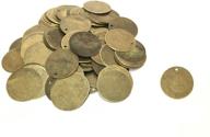 200 antique bronze tone metal blanks: 13/16 inch round stamping blanks & charms, 20mm diameter logo
