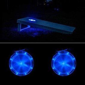 img 3 attached to 🌽 Cornhole Board Lights Set of 2 - Waterproof LED Lights for Standard 6" Boards Ring - Weather Resistant - Long Lasting - Easy to Install - Enhance Your Tailgates Backyard Lawn Toss Game Experience