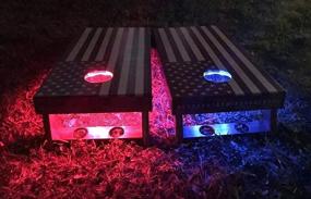 img 1 attached to 🌽 Cornhole Board Lights Set of 2 - Waterproof LED Lights for Standard 6" Boards Ring - Weather Resistant - Long Lasting - Easy to Install - Enhance Your Tailgates Backyard Lawn Toss Game Experience