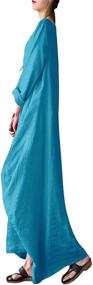 img 2 attached to 👗 FLORHO Women's Maxi Dresses: Stylish Solid Kaftan Loose Cotton Long Dress Tailored to Suit American Tastes