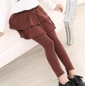 img 2 attached to 👗 Girls' Clothing: Autumn Cotton Leggings with Stretch and Ruffle Detail