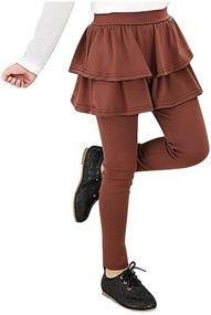 img 3 attached to 👗 Girls' Clothing: Autumn Cotton Leggings with Stretch and Ruffle Detail