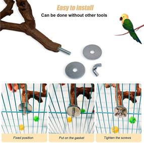 img 2 attached to Natural Wild Grape Stick Perch Stand for Parakeet, Budgies, Lovebirds - Paw Grinding & Climbing Station Cage Toy Branches