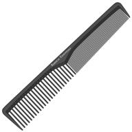 professional 7 inch black carbon fiber anti static styling comb - heat & chemical resistant for all hair types - fine & wide tooth comb for men and women by bardeau essentials (single) logo