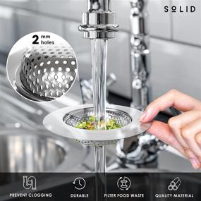 img 3 attached to 🌊 Premium Kitchen Sink Strainer - Hassle-Free Food Catcher for All Sink Drains - Durable Rust-Free Stainless Steel - 2 Pack - Generous 4.5 Inch Diameter