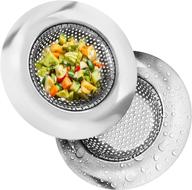 🌊 premium kitchen sink strainer - hassle-free food catcher for all sink drains - durable rust-free stainless steel - 2 pack - generous 4.5 inch diameter logo