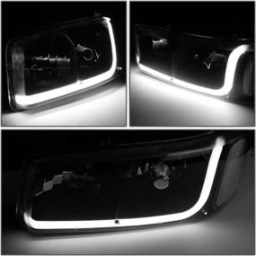 img 2 attached to DNA Motoring HL-LB-SIERRA99-BK-SM-CL1 4PCs LED Daytime Running Light Strip Headlight with Bumper Lamp Set for 1999-2007 GMC Sierra and Yukon, in Black Smoked Clear