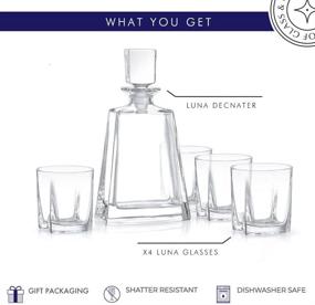 img 1 attached to 🍷 Lead-Free Fashioned Glasses by JoyJolt Decanter