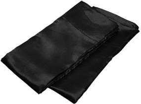 img 2 attached to 🌙 Satin Pillowcases 2-Pack for Hair and Skin - Envelop Closure - Standard/Queen Size - Black