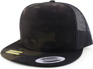 flexfit brand trendy classic trucker flatbill mesh snapback cap - 5 panel logo