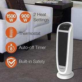 img 2 attached to 🔥 Lasko 5165 Digital Ceramic Tower Heater: Remote Control, 1500W, White – Efficient Heating Solution