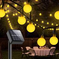 🌞 outdoor solar string lights, 60led 35.6ft crystal globe lights, waterproof decorative solar lights with 8 lighting modes, fairy lights for christmas yard wedding party decor logo