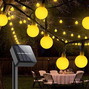 img 4 attached to 🌞 Outdoor Solar String Lights, 60LED 35.6FT Crystal Globe Lights, Waterproof Decorative Solar Lights with 8 Lighting Modes, Fairy Lights for Christmas Yard Wedding Party Decor