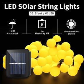 img 3 attached to 🌞 Outdoor Solar String Lights, 60LED 35.6FT Crystal Globe Lights, Waterproof Decorative Solar Lights with 8 Lighting Modes, Fairy Lights for Christmas Yard Wedding Party Decor