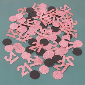 img 2 attached to 🎉 21st Birthday Confetti: Halodete Black & Rose Gold Glitter Happy Birthday Party Supplies - Confetti Number Circle Table Decorations for Birthday/Anniversary Celebration