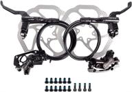 🔵 jfoyh 4-piston pre-bled hydraulic disc brake set, mountain bike disc brake kit with 160mm rotors, front and rear levers (includes pm adapter) - enhanced seo logo