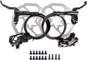 img 4 attached to 🔵 JFOYH 4-Piston Pre-Bled Hydraulic Disc Brake Set, Mountain Bike Disc Brake Kit with 160mm Rotors, Front and Rear Levers (Includes PM Adapter) - Enhanced SEO