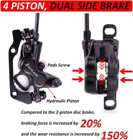 img 3 attached to 🔵 JFOYH 4-Piston Pre-Bled Hydraulic Disc Brake Set, Mountain Bike Disc Brake Kit with 160mm Rotors, Front and Rear Levers (Includes PM Adapter) - Enhanced SEO