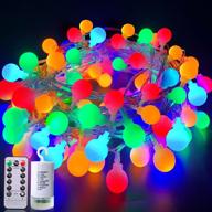 🎄 colorful turnmeon 100 led 33.4ft christmas globe string lights with timer remote 8 modes - waterproof battery operated fairy lights for xmas tree, bedroom, indoor outdoor garden, yard, home party логотип