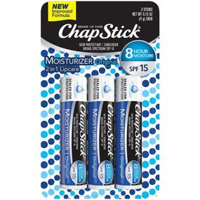 img 4 attached to 👄 ChapStick Moisturizer Lip Balm Tube: Original Flavor, 0.15 Ounce, 3 Sticks, SPF 15 - Skin Protectant, Lip Care