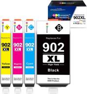 🖨️ gpc image compatible ink cartridge 4 pack for hp 902xl 902 ink cartridges: officejet 6978 6968 6962 6958 6970 6950 6960 printer tray replacement (black, cyan, magenta, yellow) logo
