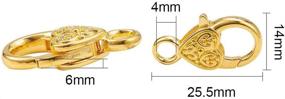 img 3 attached to 🐼 PandaHall Elite 32 Pcs Tibetan Style Alloy Heart Lobster Claw Clasps Cord End 25.5x14x6mm Jewelry Making Set - 4 Color Variations