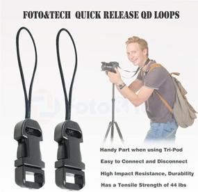 img 2 attached to 📸 Foto&amp;Tech 2 Pack QD Connector Loops for Camera Neck Strap - Compatible with Fujifilm, Samsung, Sony, Olympus, Panasonic, Canon, Nikon, Pentax, Compact Cameras and Point and Shoots