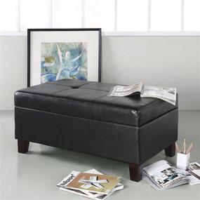 img 2 attached to Hadfield Rectangular Leather Storage Ottoman Furniture