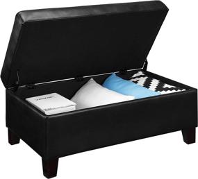 img 1 attached to Hadfield Rectangular Leather Storage Ottoman Furniture