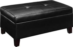 img 3 attached to Hadfield Rectangular Leather Storage Ottoman Furniture