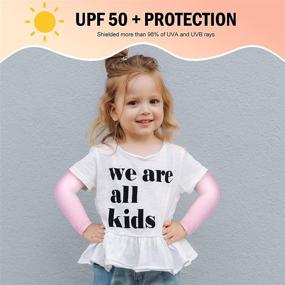 img 3 attached to 👧 Hicarer Kids Sun Protection Arm Sleeves: Cooling Ice Silk Arm Covers for Cycling, Golf & Outdoor Sports (10 Pairs)