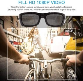 img 4 attached to 🕶️ CAMXSW Bluetooth Camera Sunglasses: Full HD 1080P Video Recorder with UV Protection Polarized Lens - Perfect Gift for Family and Friends, Black