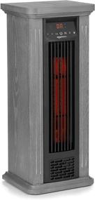 img 2 attached to 🌡️ Infrared Quartz Tower Heater by Amazon Basics - Grey Wood Grain Finish, 1500W