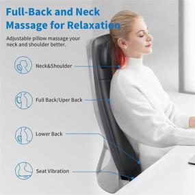 img 1 attached to 🌟 RENPHO Back Massager with Heat – Height Adjustable Shiatsu Massage Chair Pad, S-Shape Massage Cushion for Full Back, Neck, Shoulder – Full Body Massage Seat