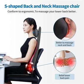 img 2 attached to 🌟 RENPHO Back Massager with Heat – Height Adjustable Shiatsu Massage Chair Pad, S-Shape Massage Cushion for Full Back, Neck, Shoulder – Full Body Massage Seat