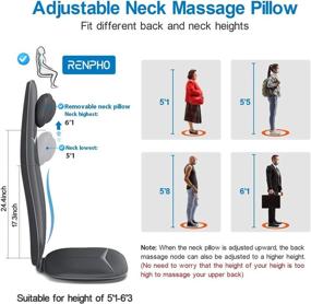 img 3 attached to 🌟 RENPHO Back Massager with Heat – Height Adjustable Shiatsu Massage Chair Pad, S-Shape Massage Cushion for Full Back, Neck, Shoulder – Full Body Massage Seat