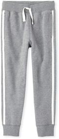 img 1 attached to 👖 Comfort and Style: Boys' Big Stripe Fleece Jogger Pants from The Children's Place
