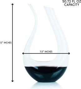 img 2 attached to 🍷 Premium Galashield Hand Blown Lead-free Crystal Glass Red Wine Decanter – U Shape Wine Aerator, Carafe for Enhanced Aromas